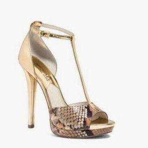 Michael Kors Gold Brenna Heels